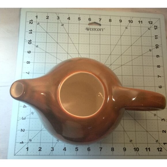 Vintage Brown Pitcher Jug  Mid Century Modern Ceramic Drip Glaze Vase Planter - Picture 5 of 8